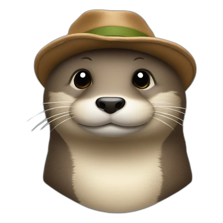 Loutre avec une chapeau sticker