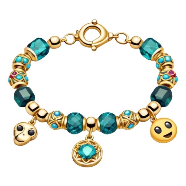 colourful beaded bracelet with different charms sticker