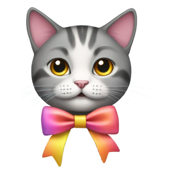 Cat with bow sticker