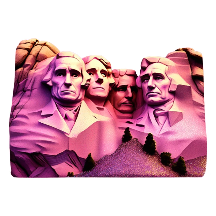 Pink ombre Mount Rushmore with glitter sticker