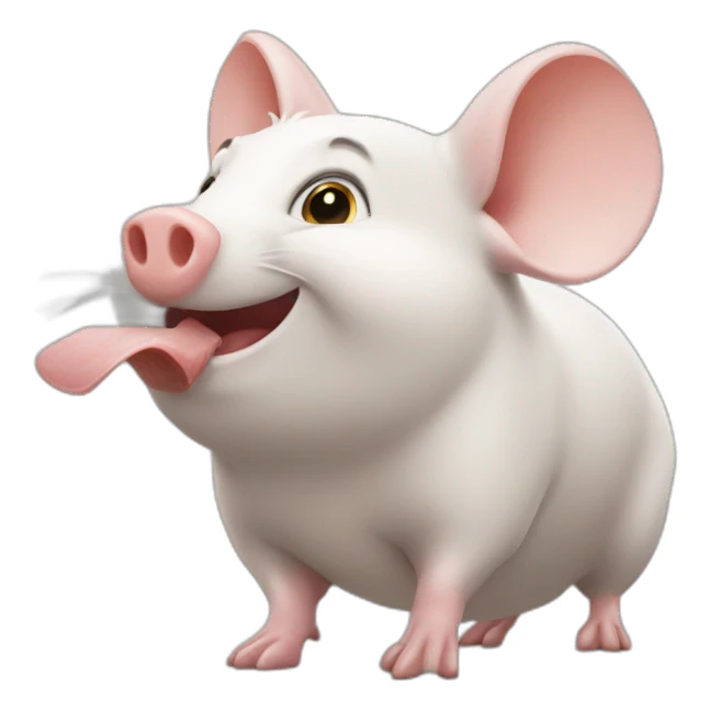 Une souris sur un cochon sticker
