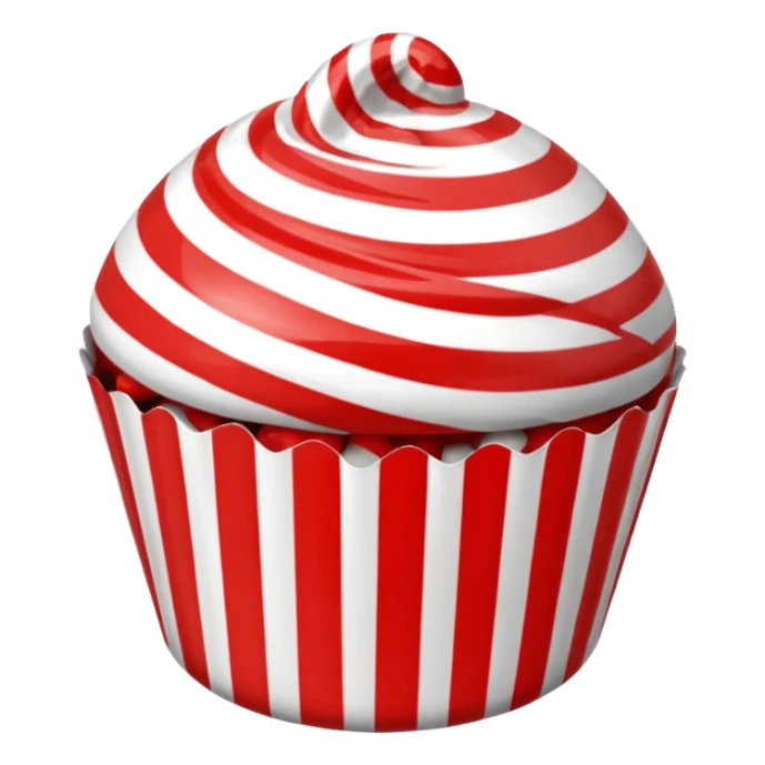 a candy in a red and white wrapper sticker
