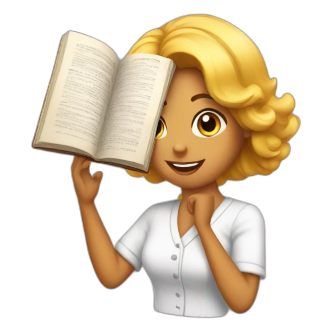 Miss with book sticker