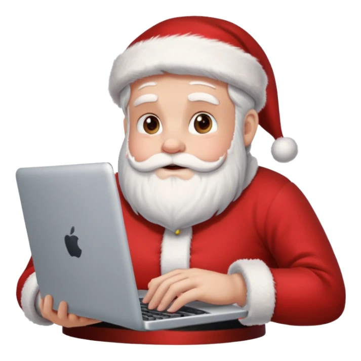 santa god with laptop, direct sticker