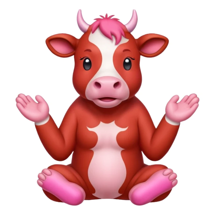 red cow paws in praying position sticker