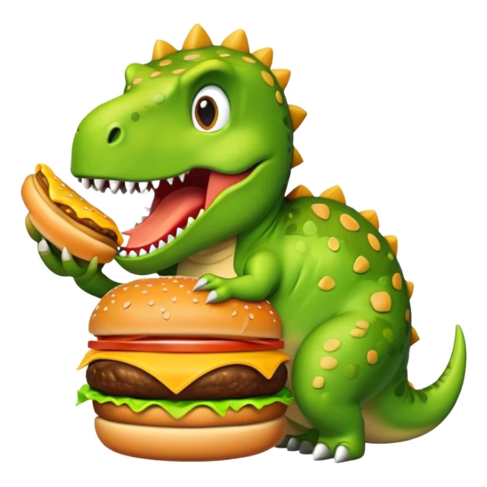 dinosaur with cheeseburger sticker