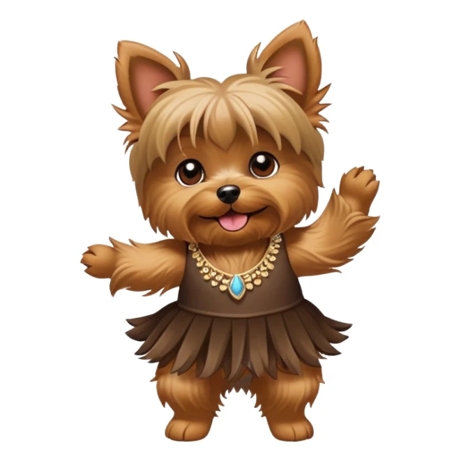 Female yorkie  dancing  sticker