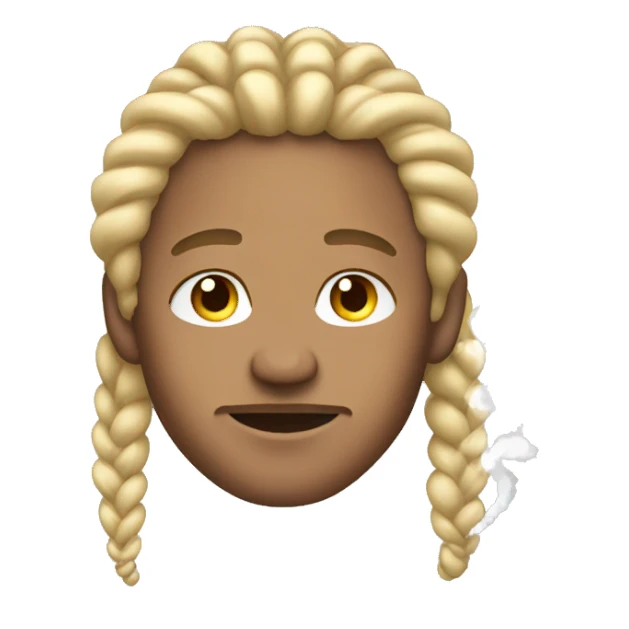lightskin guy with blonde braids blowing smoke  sticker