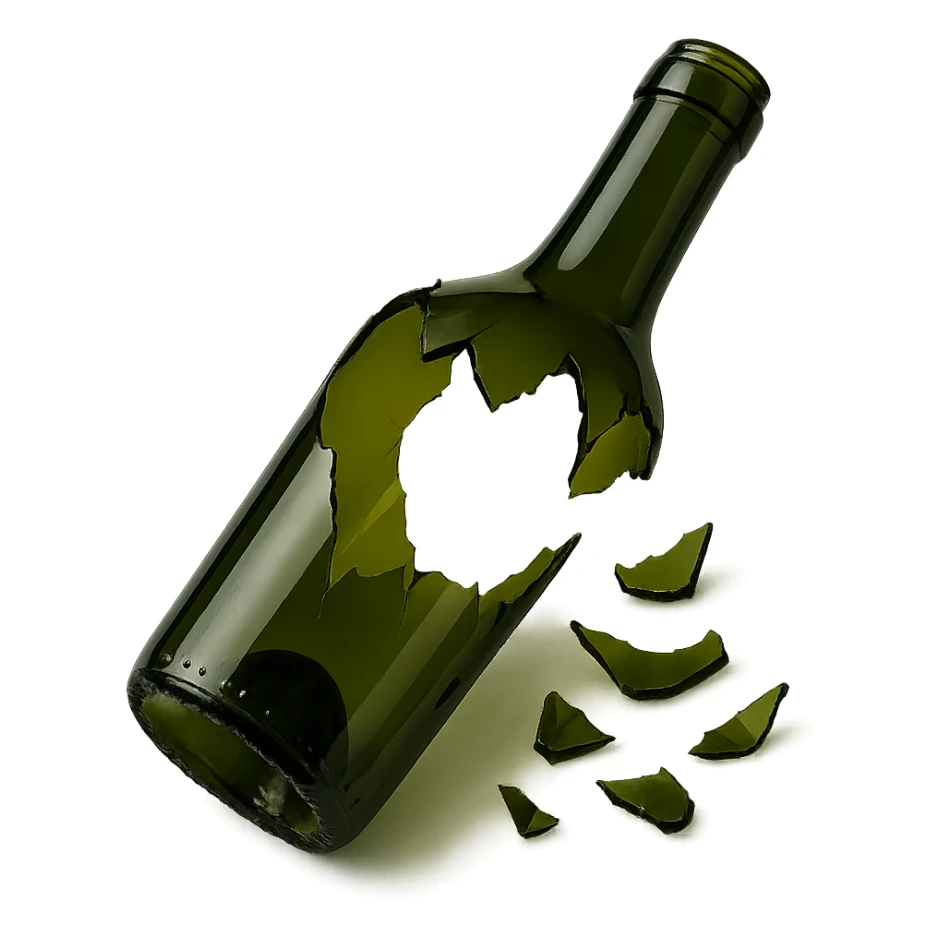 broken wine bottle, variation 4 sticker