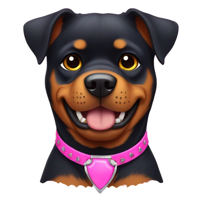 Rottweiler with a pink collar with spikes sticker