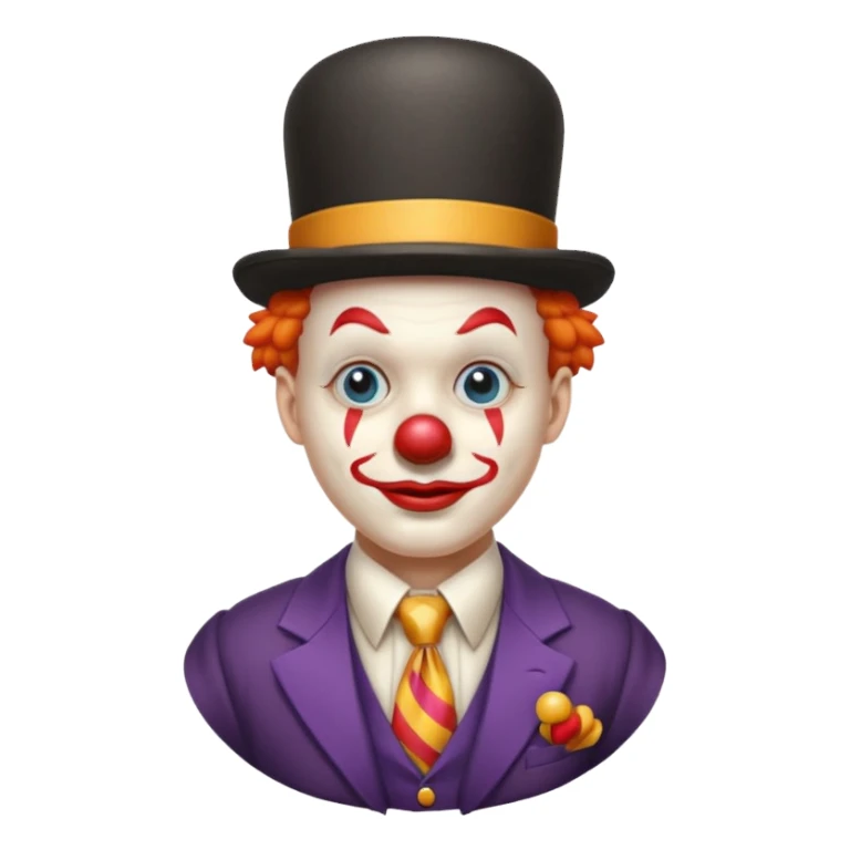 Clown in bowler hat & long tie sticker
