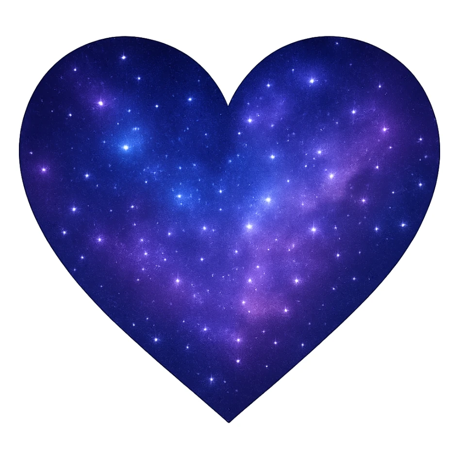 heart with a galaxy starfield sticker