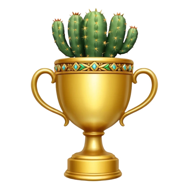 gold cactus cup trophy no face sticker