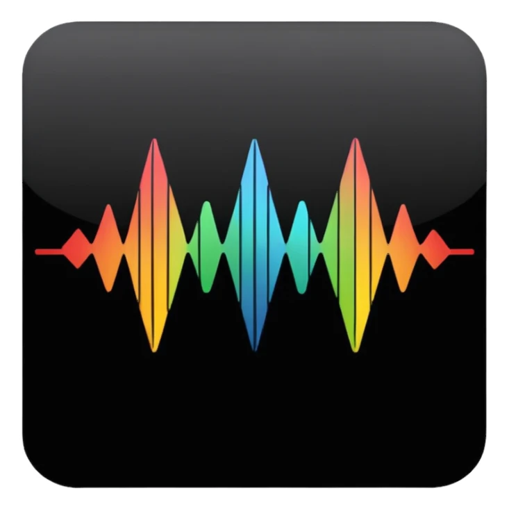 full black audio spectrum sticker