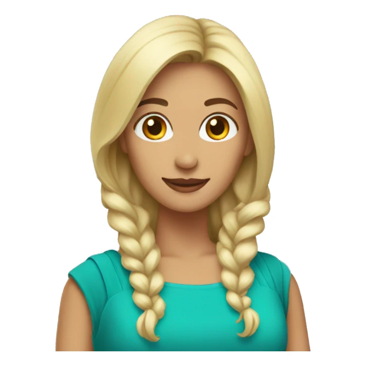 Mujer con vestido turquesa sticker