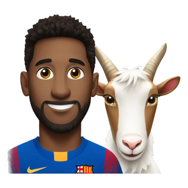 Messi with a goat beside him sticker