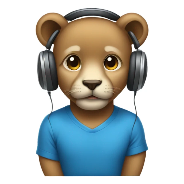 A cub wearing headphones  sticker