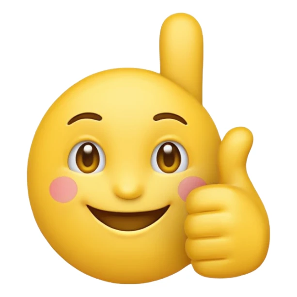 Thumbs up emoji but the thumb is tiny sticker