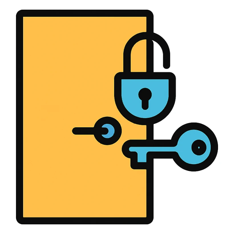 door being unlocked sticker