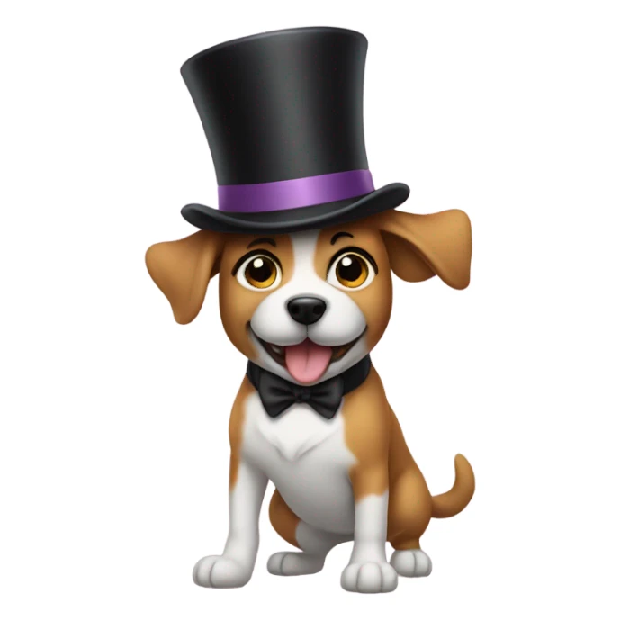 Dog dancing with a top hat  sticker