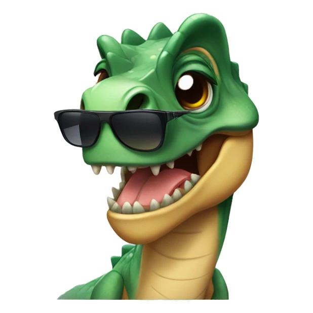 dino with sunglasses  sticker