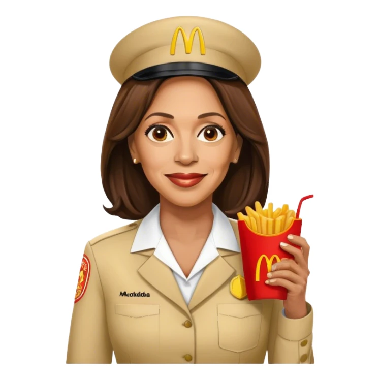 Kamala Harris working at Mcdonalds sticker