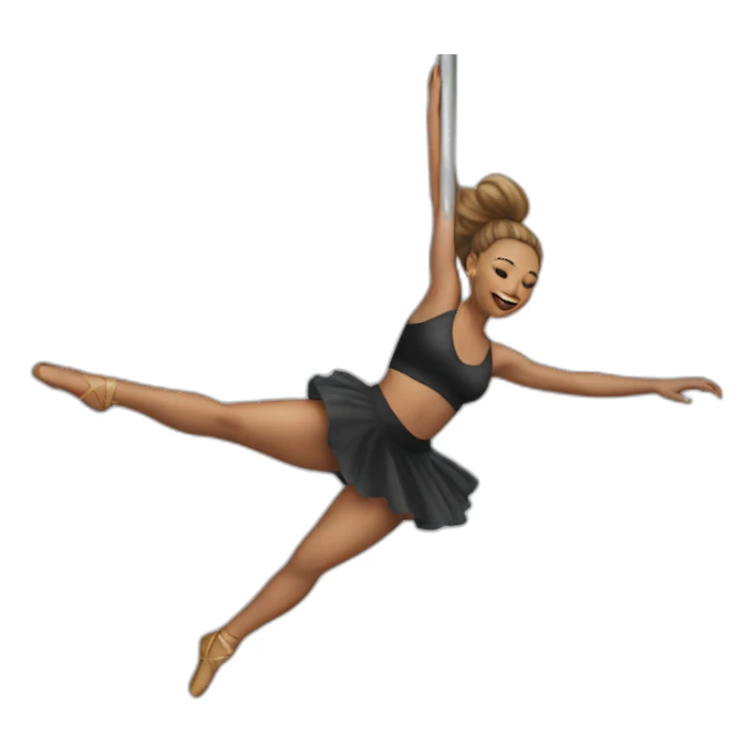 Female dancer sliding down a pole sticker