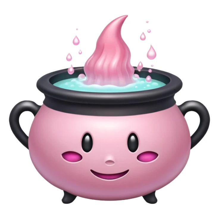 Pastel pink witch cauldron   sticker