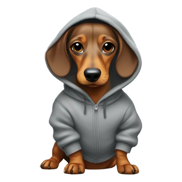 dachshund wearing a hoodie  sticker