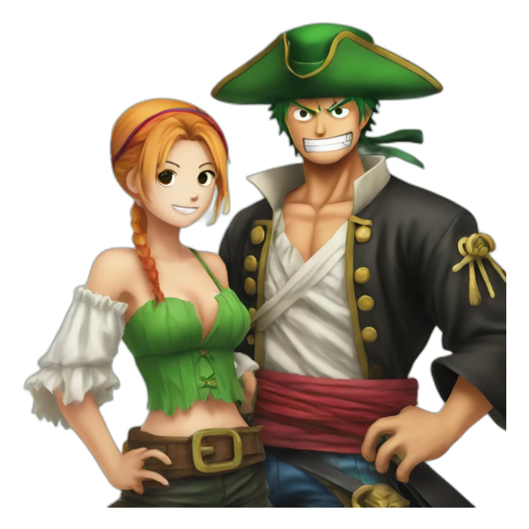 pirate luffy with Roronoa zoro sticker