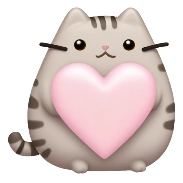 pusheen light pink heart sticker