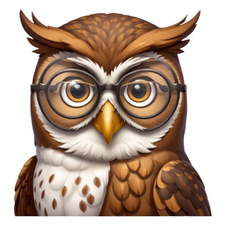 Owl with reading glasses sticker