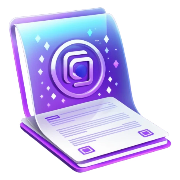 holographic purple document sticker