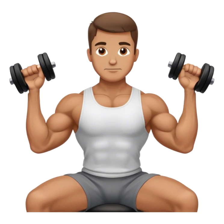 man seated weighted wrist curl sticker