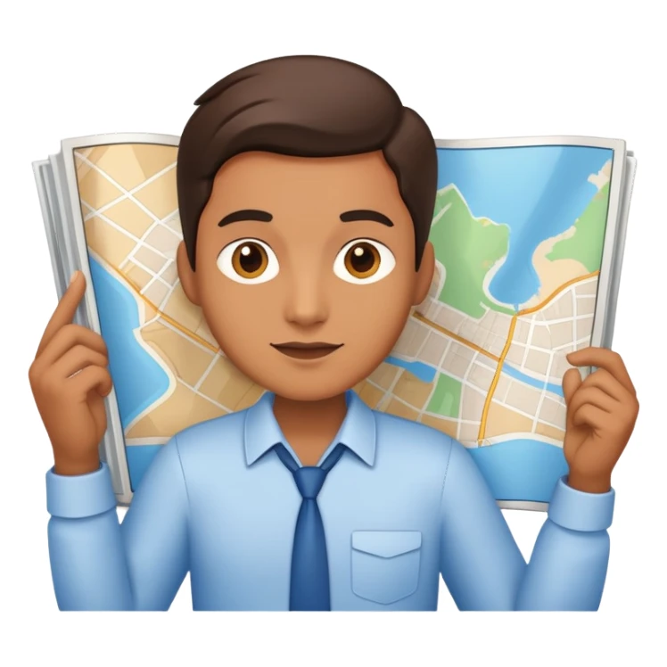 Projektmanager mit Karte sticker