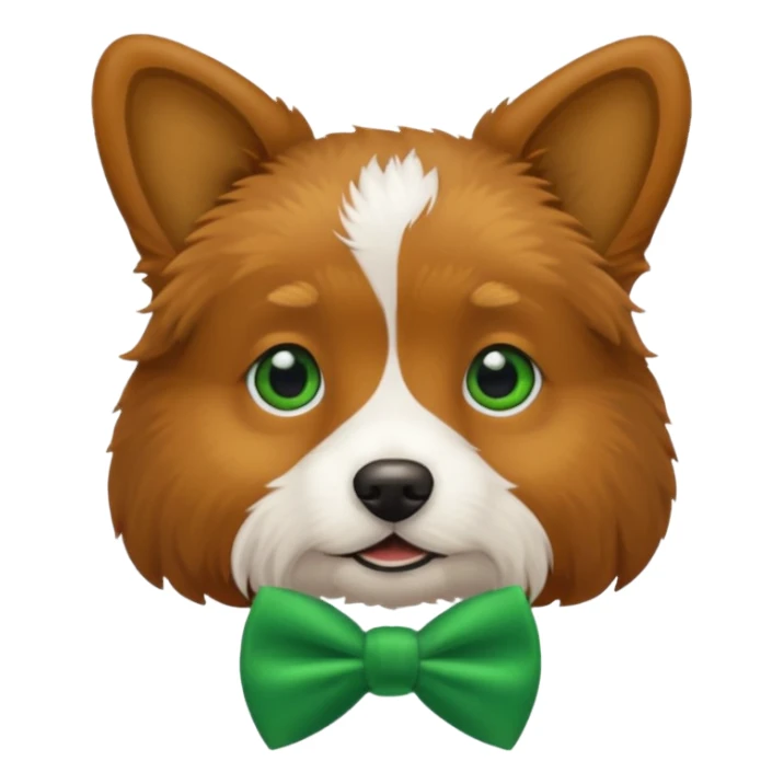 dog with a green bow tie sticker
