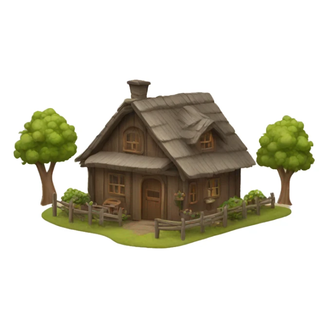 Little wooden cottage sticker