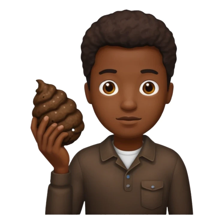 black guy holding a poop sticker
