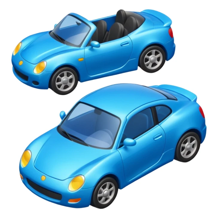 create cute Toy car blue color from top view sticker