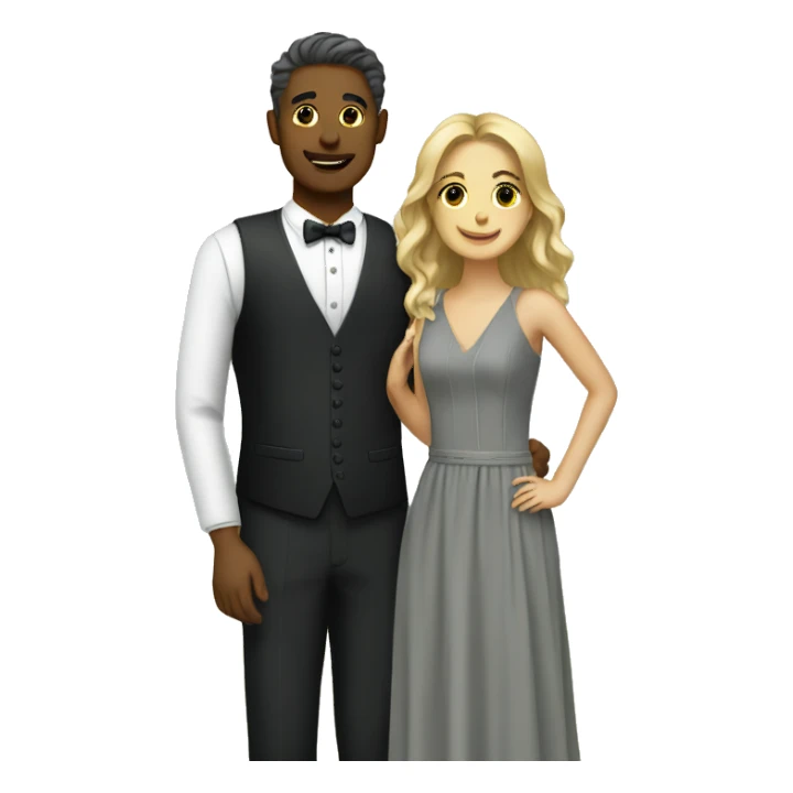 outdoor couple in formal attire sticker