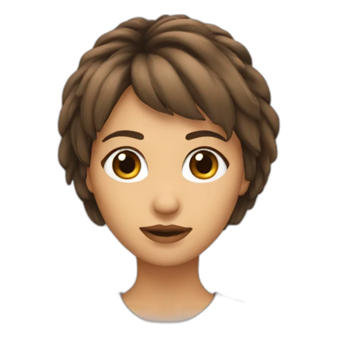 Mujer Pelo marron con flequillo sticker