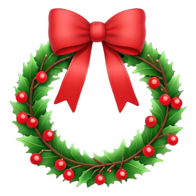 Christmas wreath emoji sticker
