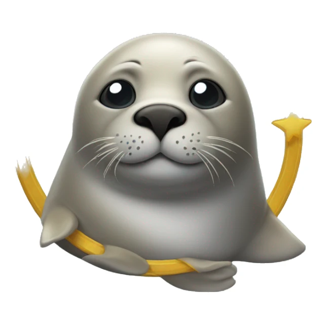 Seal with halo around the head sticker
