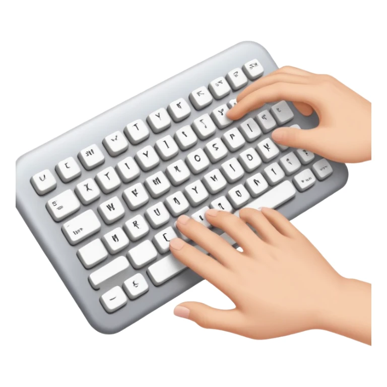 hands typing on keyboard sticker