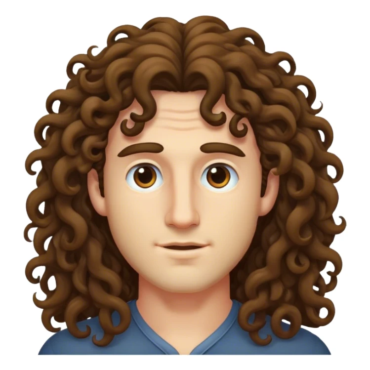 Man with curly hair long sticker