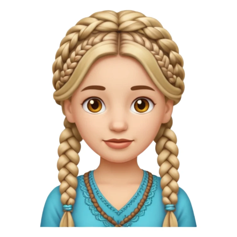 Emoji girl with boho braids  sticker