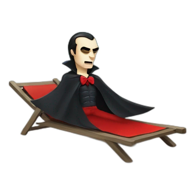 Dracula is sunbathing on the beach  sticker