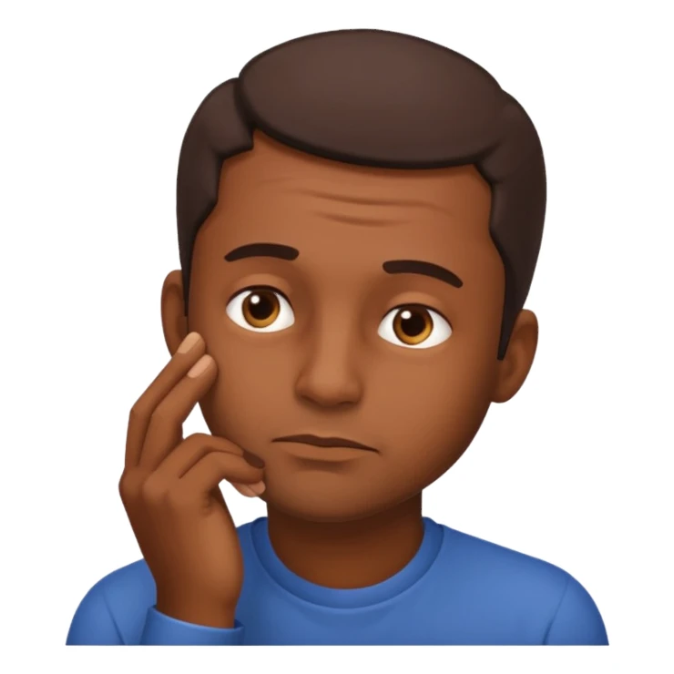 man rubbing chin in thought default emoji sticker