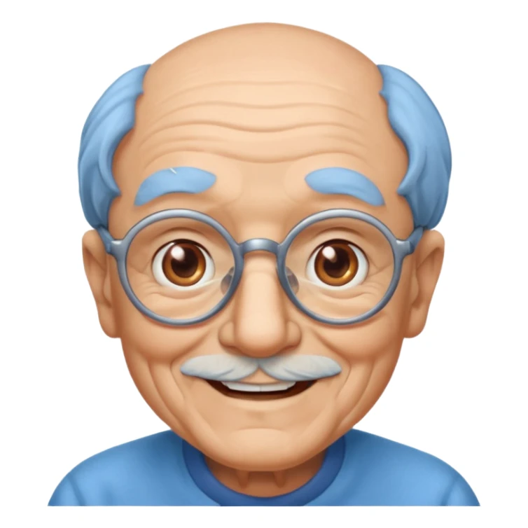 Blue skinned grandpa sticker