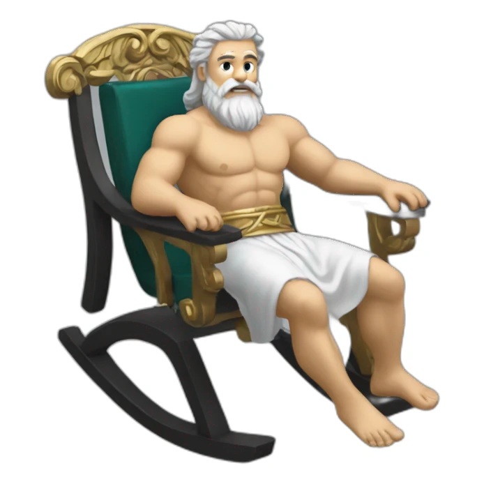 zeus on a whelling chair sticker